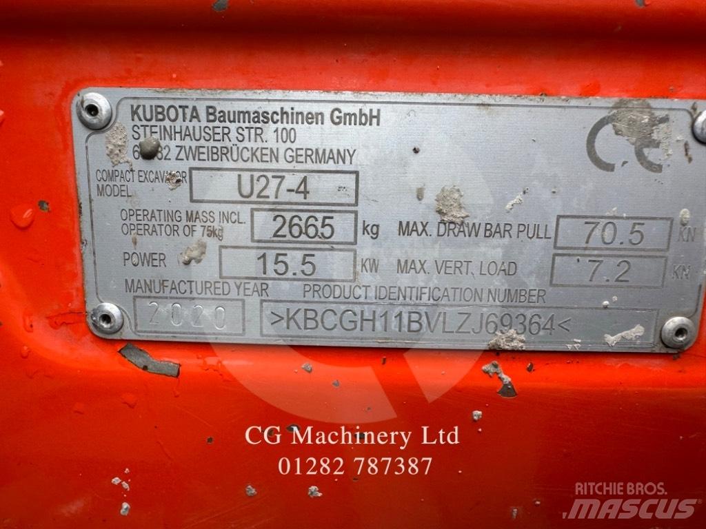 Kubota U 27-4 Miniekskavaatorid < 7 t