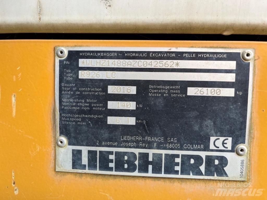 Liebherr 926 Roomikekskavaatorid