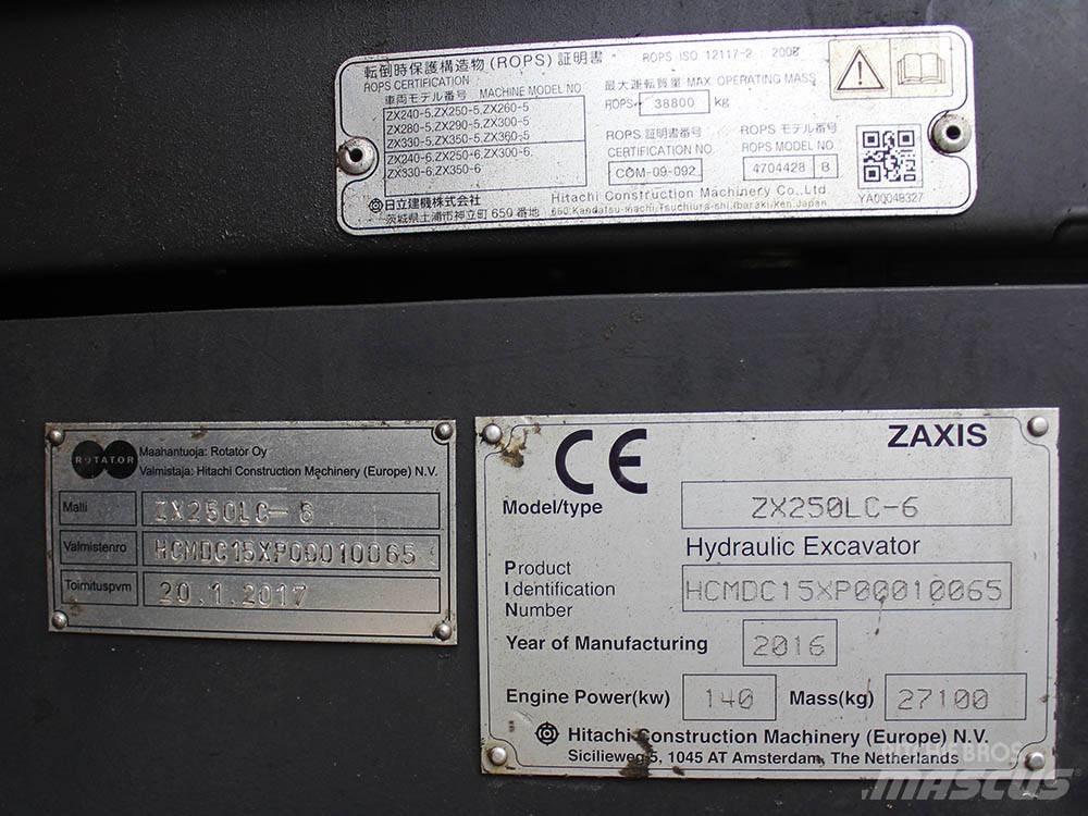 Hitachi ZX 250 LC-6 Roomikekskavaatorid