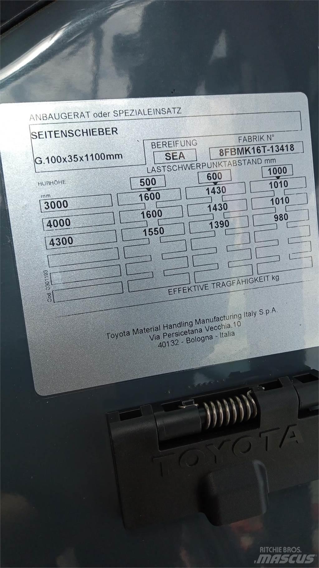 Toyota 8FBMK16T Elektritõstukid