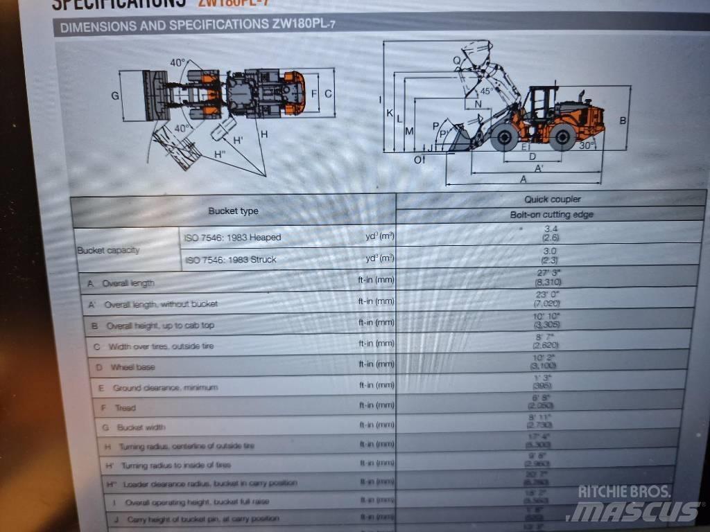 Hitachi ZW 180-6 Rataslaadurid