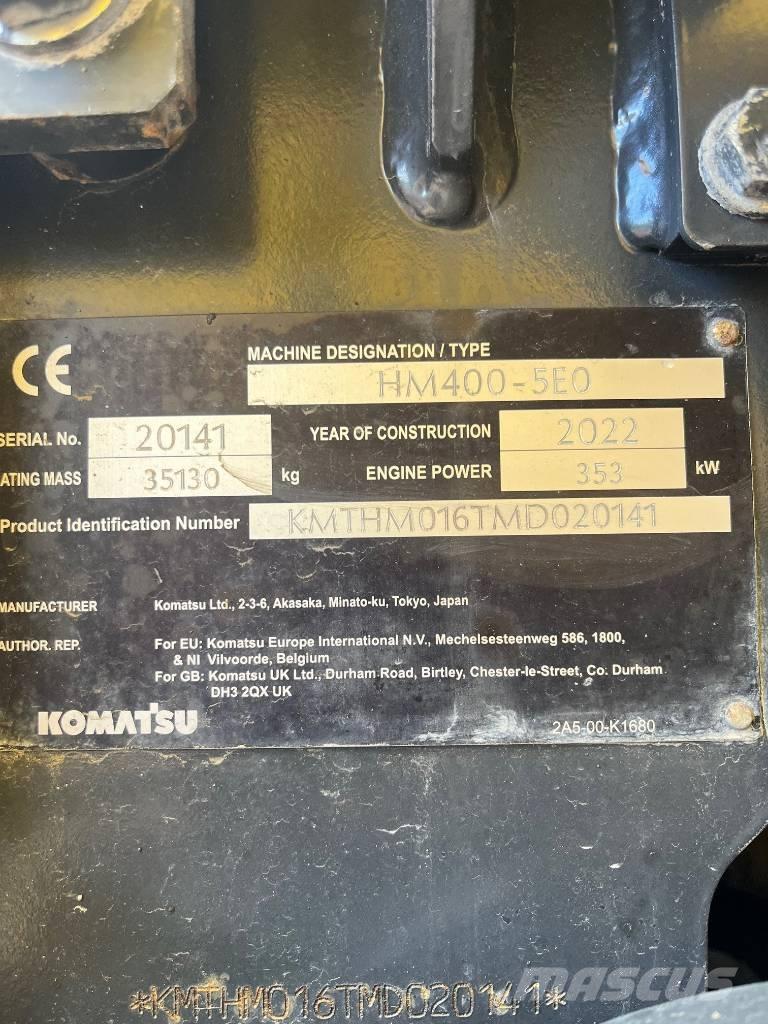 Komatsu HM400-5E0 Liigendraamiga pinnaseveokid