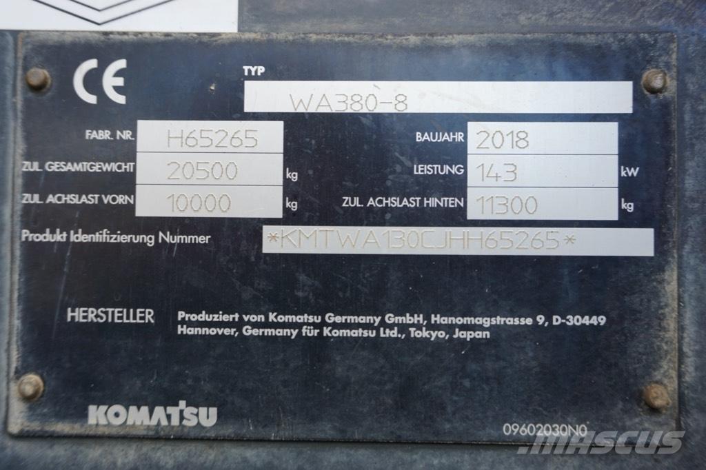 Komatsu WA 380-8 Rataslaadurid