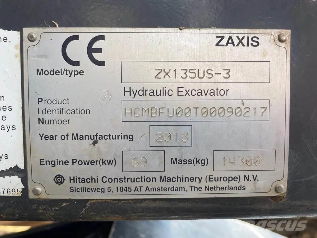 Hitachi ZX135US-3 Roomikekskavaatorid