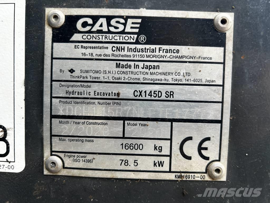 CASE CX 145 D SR Roomikekskavaatorid