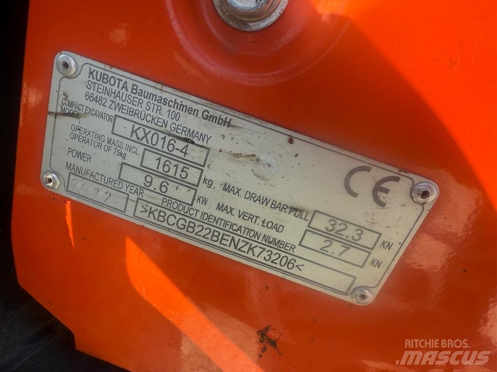 Kubota KX 016-4 Miniekskavaatorid < 7 t