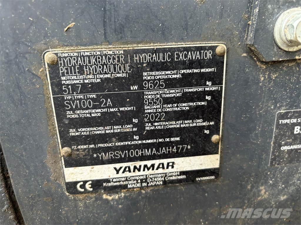 Yanmar SV100-2A Roomikekskavaatorid