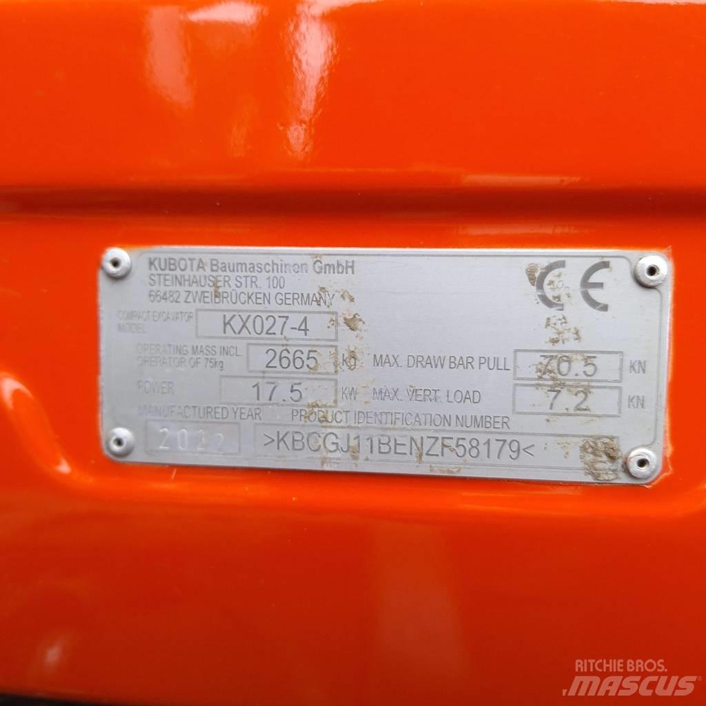 Kubota KX 027 Miniekskavaatorid < 7 t