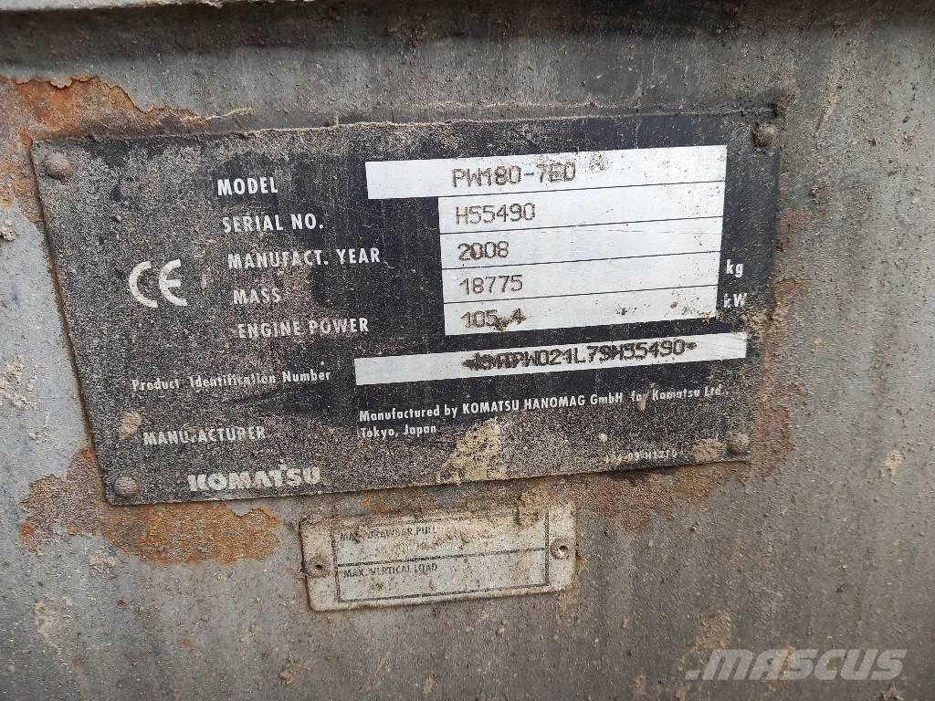 Komatsu PW 180-7EO Ratasekskavaatorid