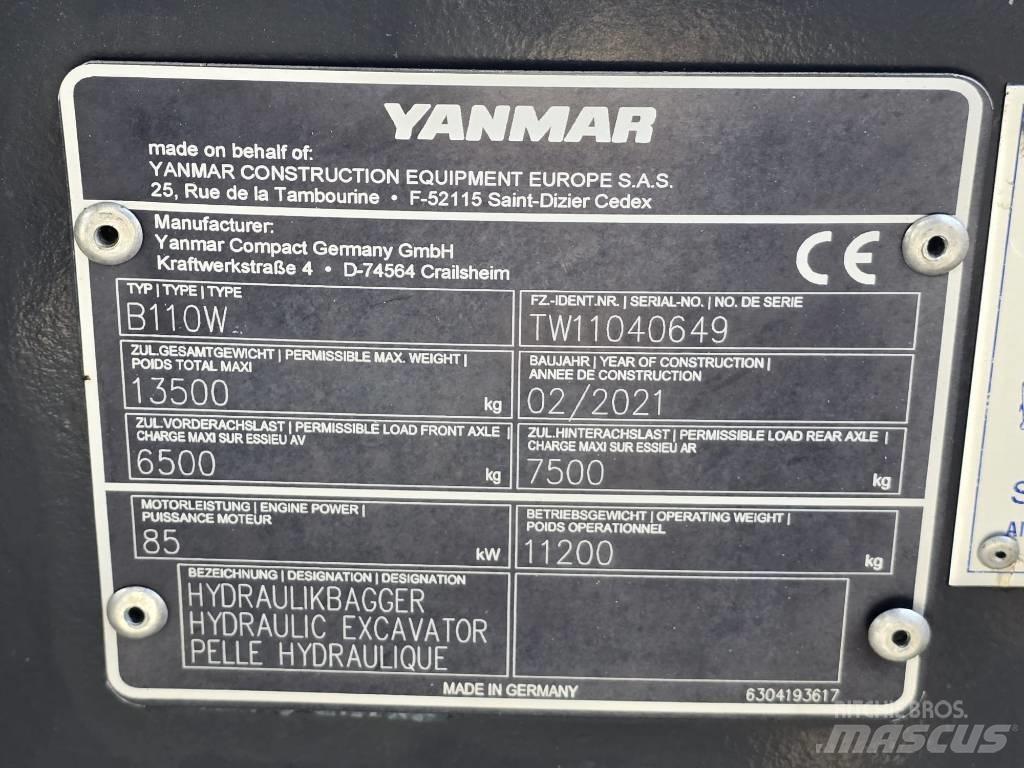 Yanmar B 110 W Ratasekskavaatorid