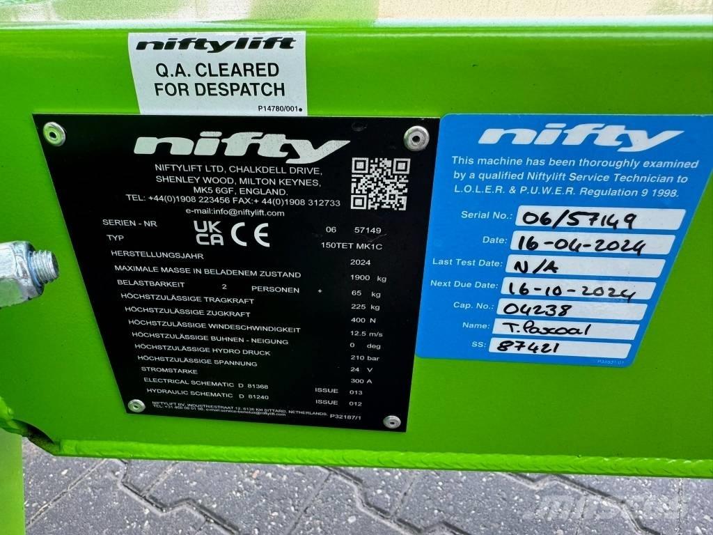 Niftylift 150 TET Järelveetavad korvtõstukid