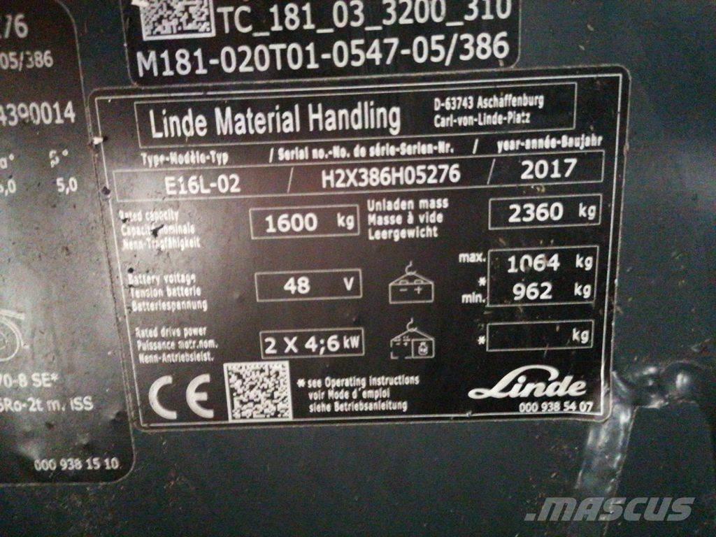 Linde E16L-02 Elektritõstukid