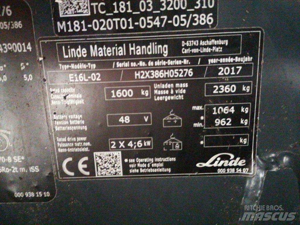 Linde E16L-02 Elektritõstukid