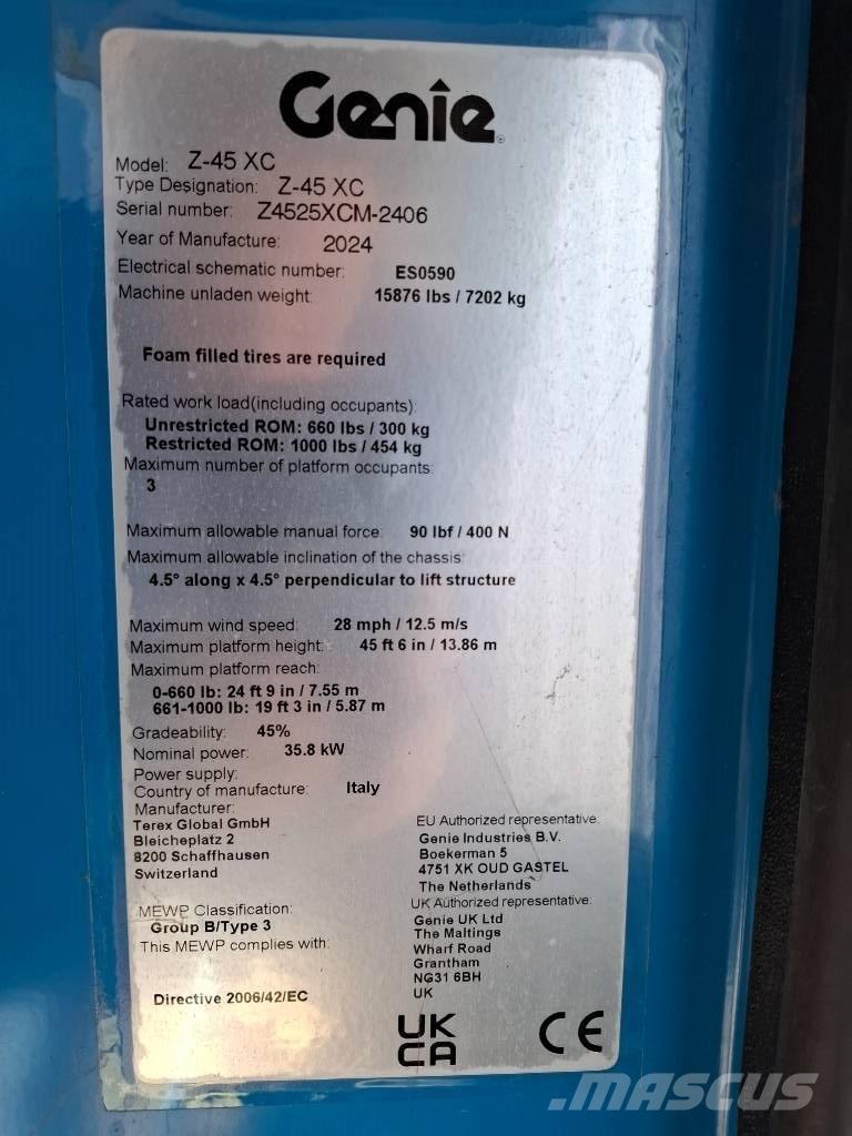 Genie Z45XC Iseliikuvad poomtõstukid