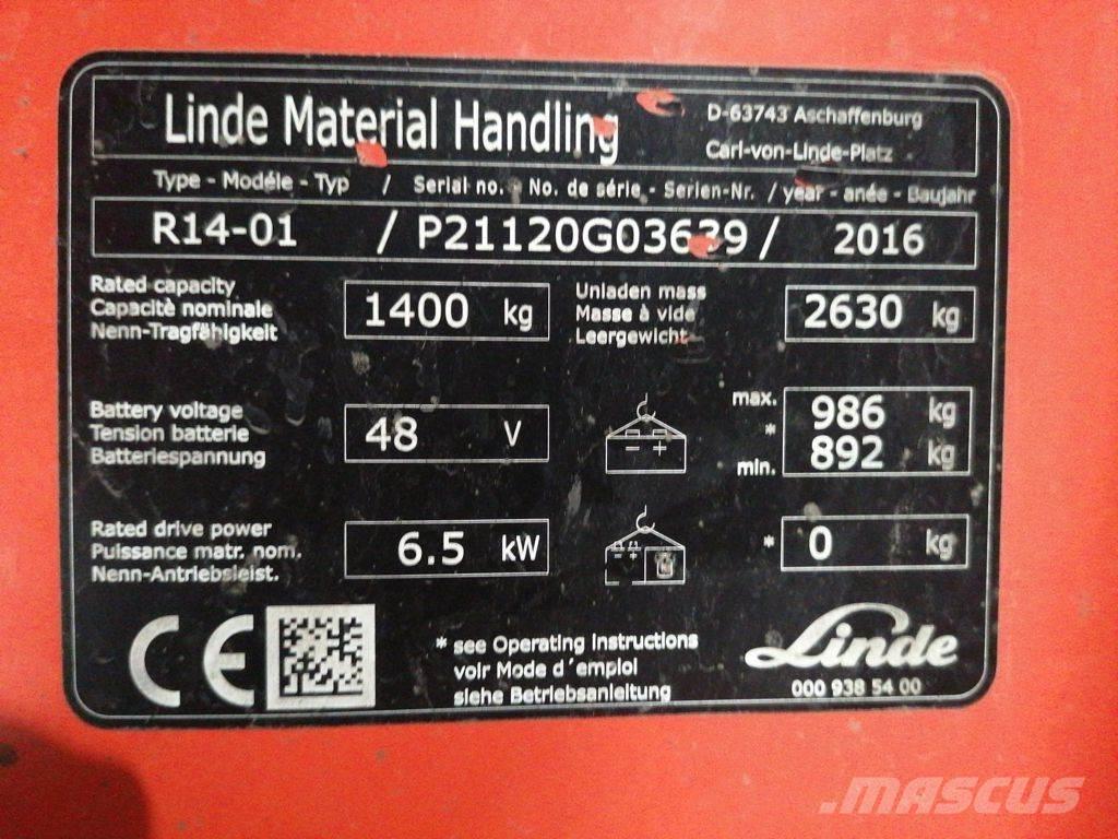 Linde R14-01 Lükandmastiga tõstukid