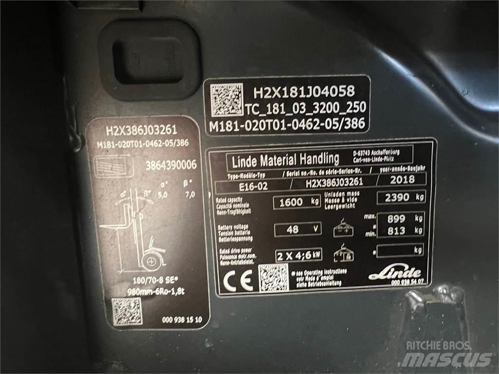 Linde E16-02 Elektritõstukid