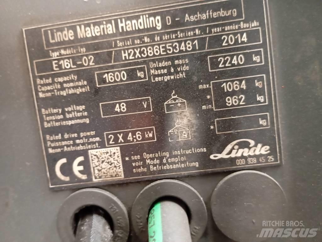 Linde E 16 Elektritõstukid
