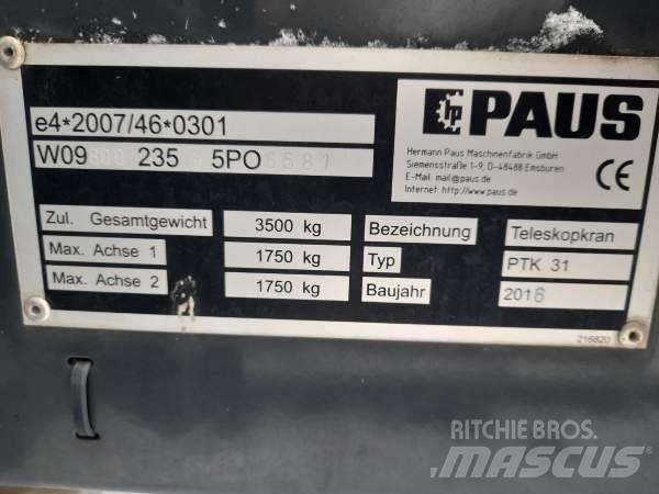 Paus PTK 31 Muud tõsteseadmed