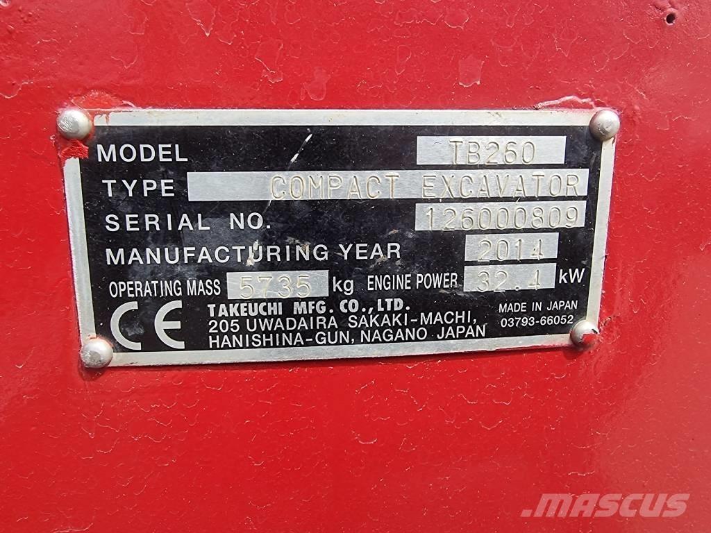 Takeuchi TB 260 Miniekskavaatorid < 7 t