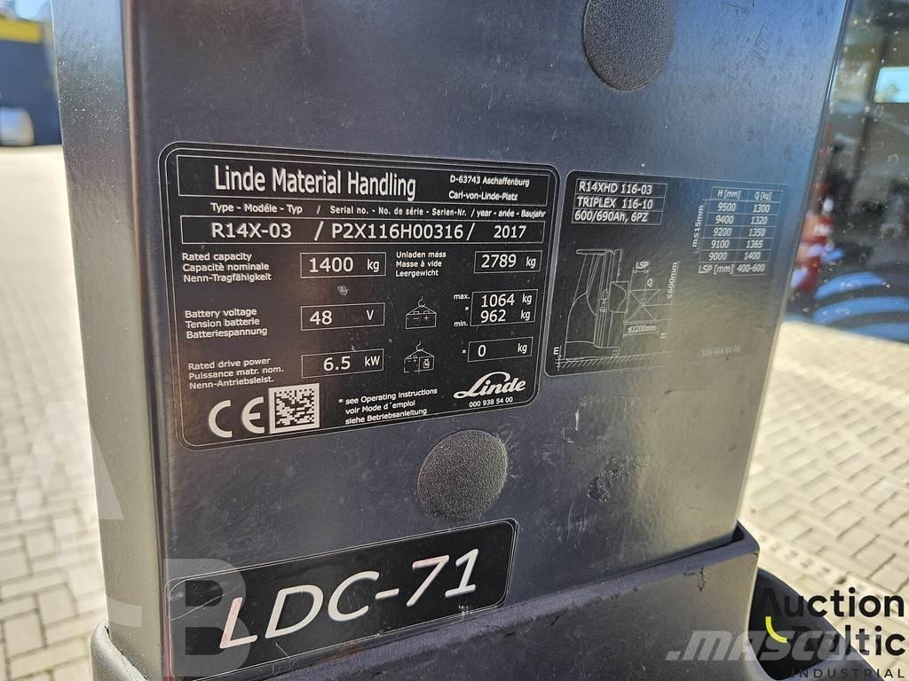 Linde R14X-03 Keskmise kõrgusega komplekteerimistõstukid