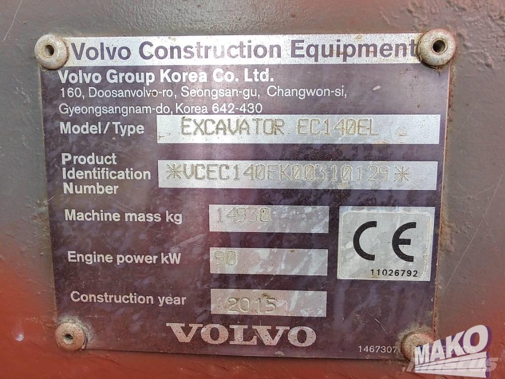 Volvo EC 140 EL Roomikekskavaatorid