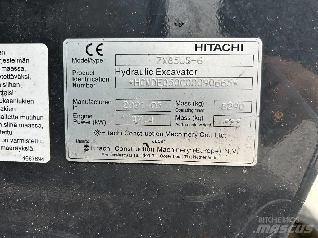Hitachi ZX85U-6 Väikeekskavaatorid 7t-12t