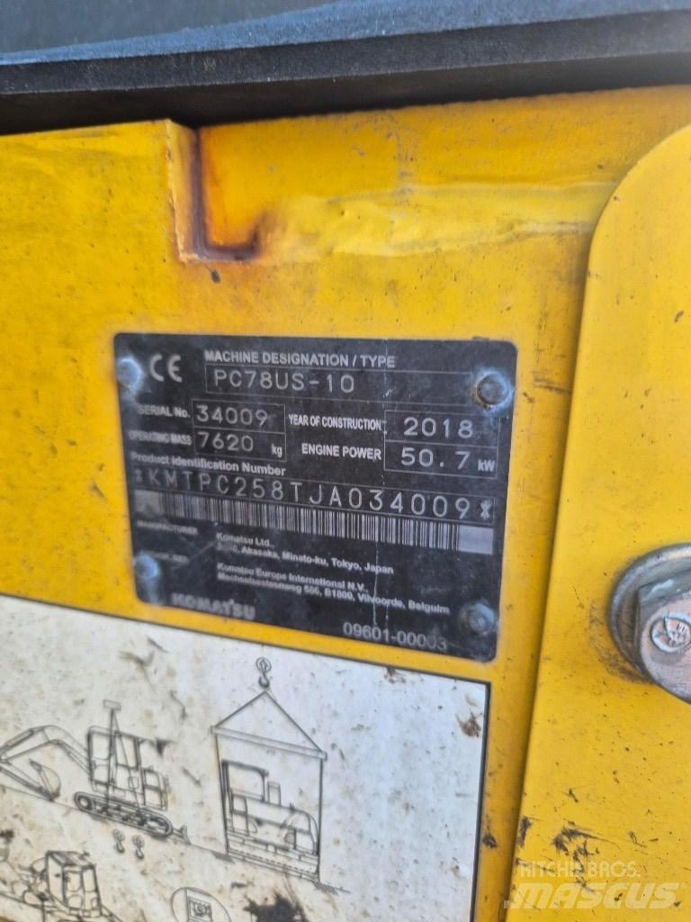 Komatsu Pc 78us-10 Väikeekskavaatorid 7t-12t