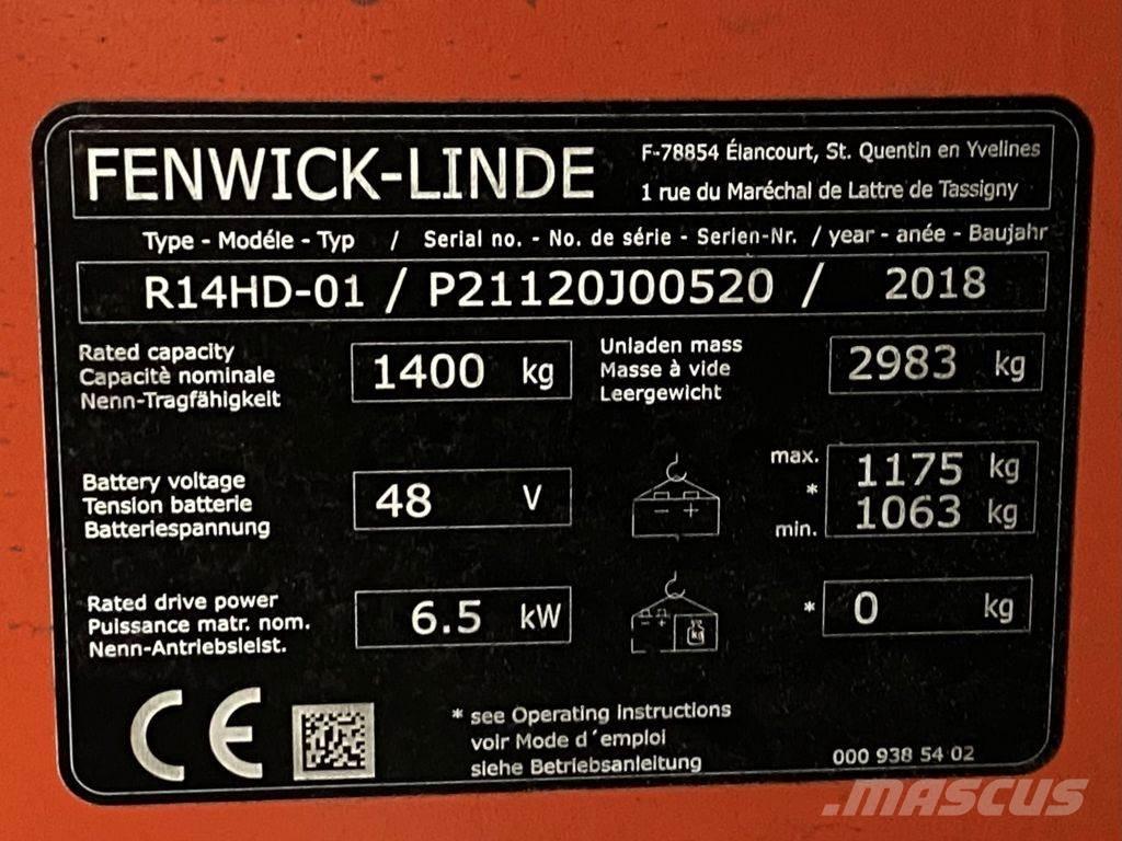 Linde R14HD Lükandmastiga tõstukid