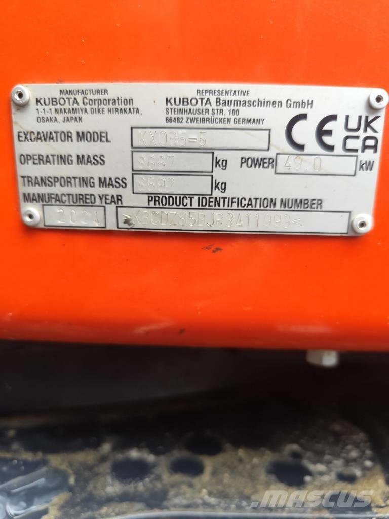 Kubota KX 085-5 Väikeekskavaatorid 7t-12t