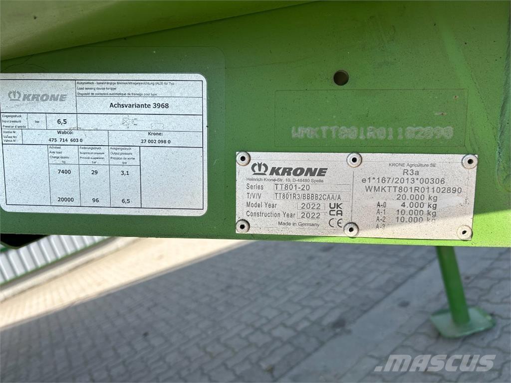 Krone GX 440 Käitlemise ja paigutamise seadmed