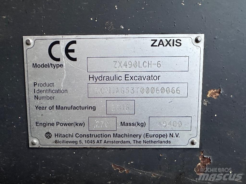 Hitachi ZX 490 LCH Roomikekskavaatorid