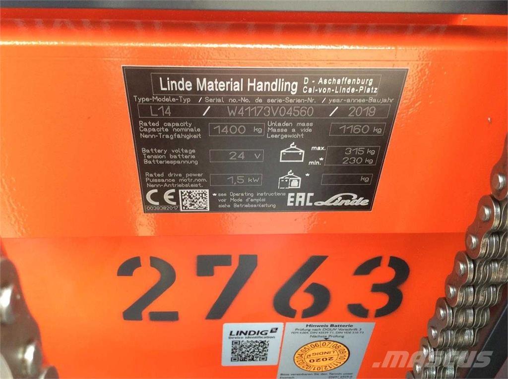 Linde L14I Platvormiga virnastajad