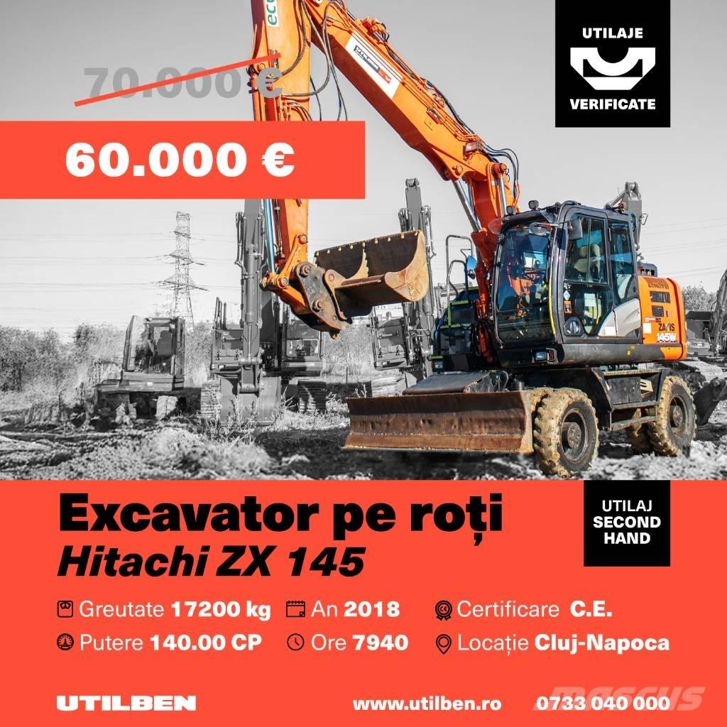 Hitach ZX 145 Ratasekskavaatorid