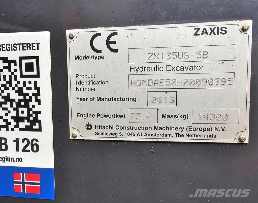 Hitachi ZX 135 US-5 Roomikekskavaatorid