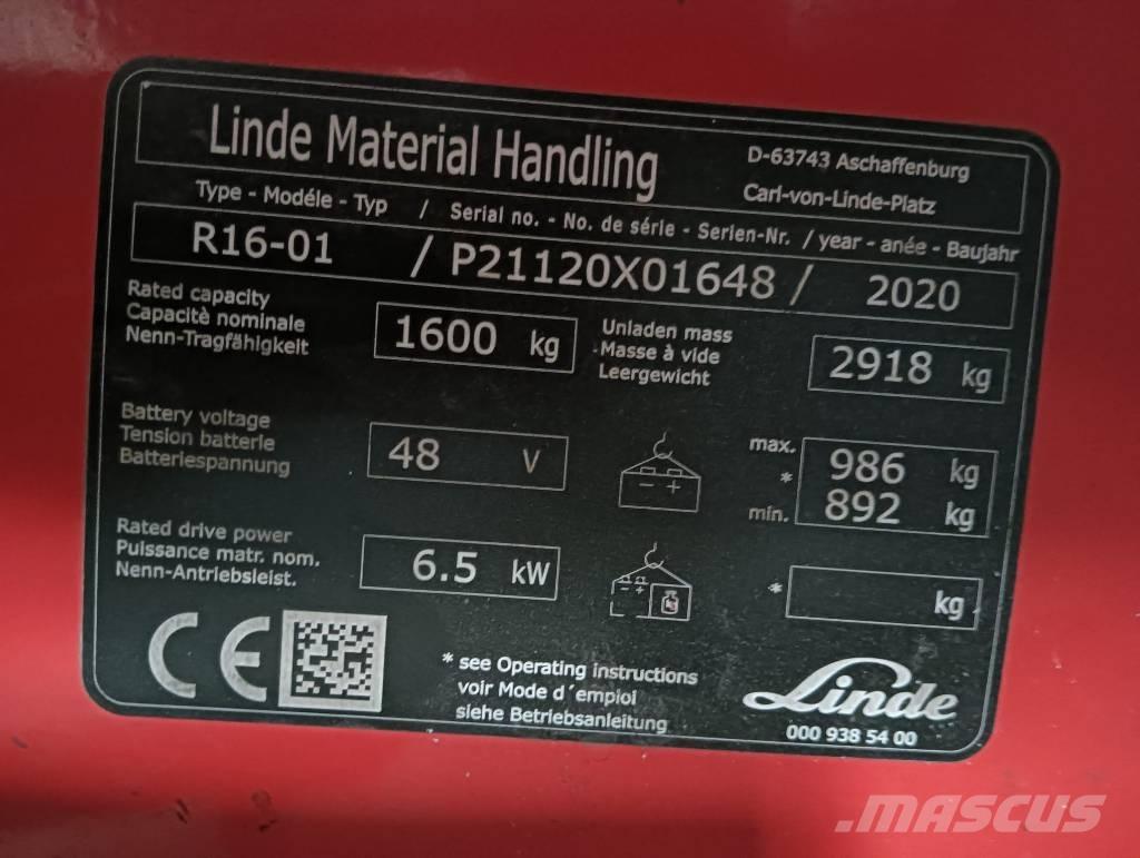Linde R 16 Lükandmastiga tõstukid