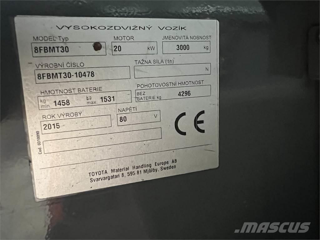 Toyota 8FBMT30 Elektritõstukid