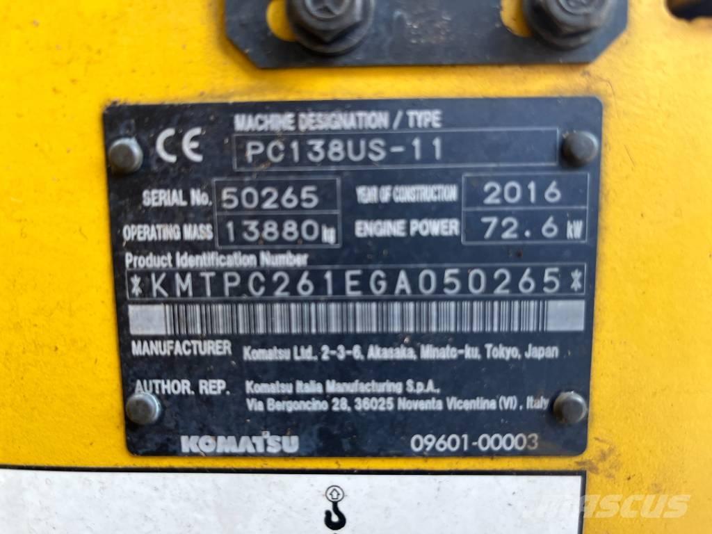 Komatsu PC 138 US-11 Roomikekskavaatorid