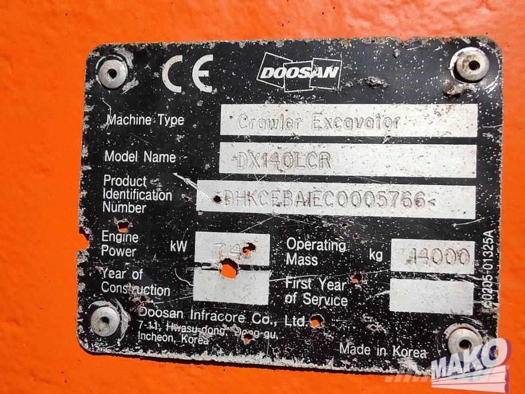 Doosan DX 140 LCR Roomikekskavaatorid