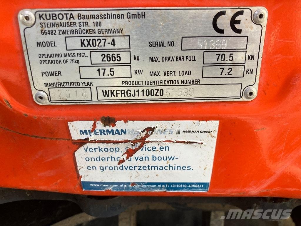 Kubota KX 027-4 Miniekskavaatorid < 7 t
