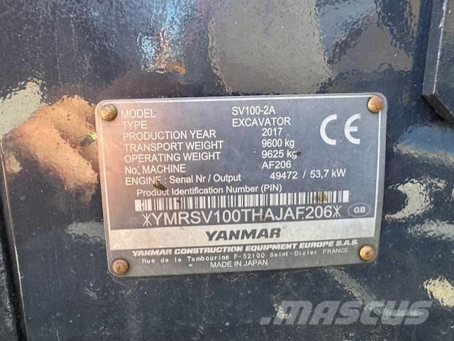Yanmar SV100 -2A, ''SÅLD'' Väikeekskavaatorid 7t-12t
