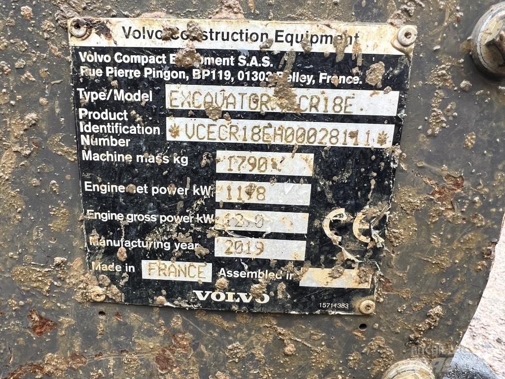 Volvo ECR 18 E Miniekskavaatorid < 7 t