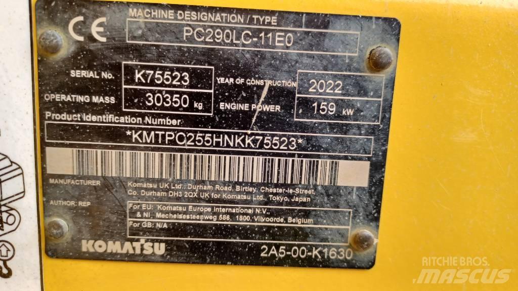 Komatsu PC 290 LC-11 Roomikekskavaatorid