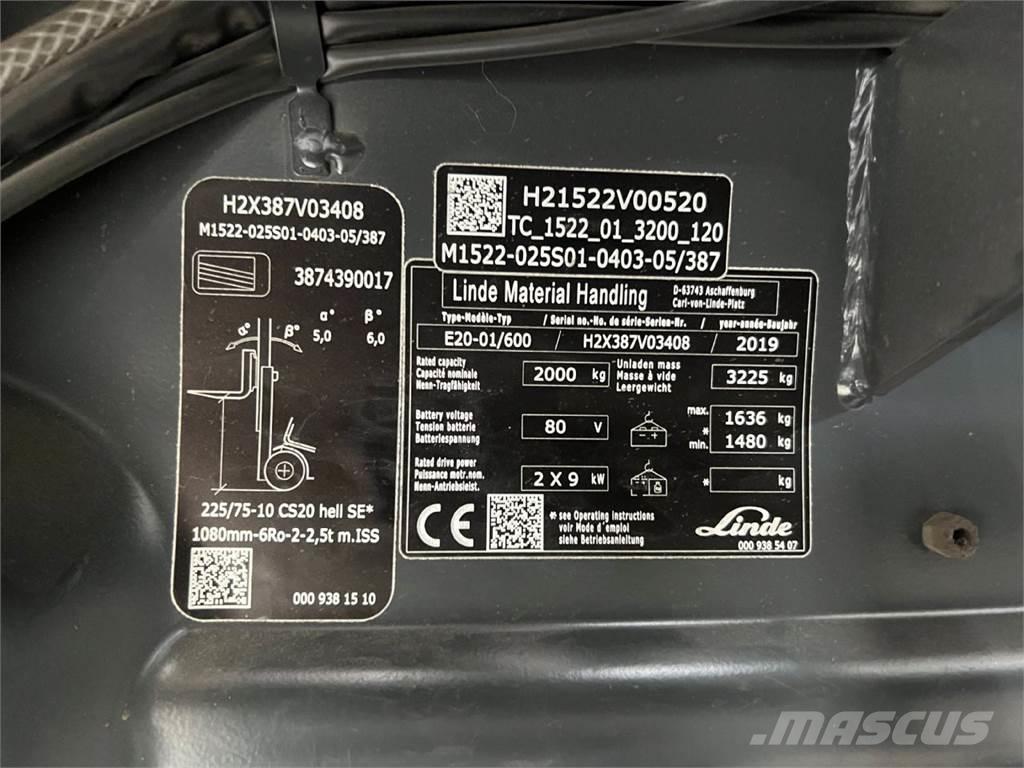 Linde E 20H-01/600 Elektritõstukid