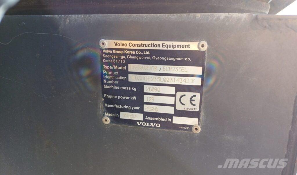 Volvo ECR235EL Roomikekskavaatorid