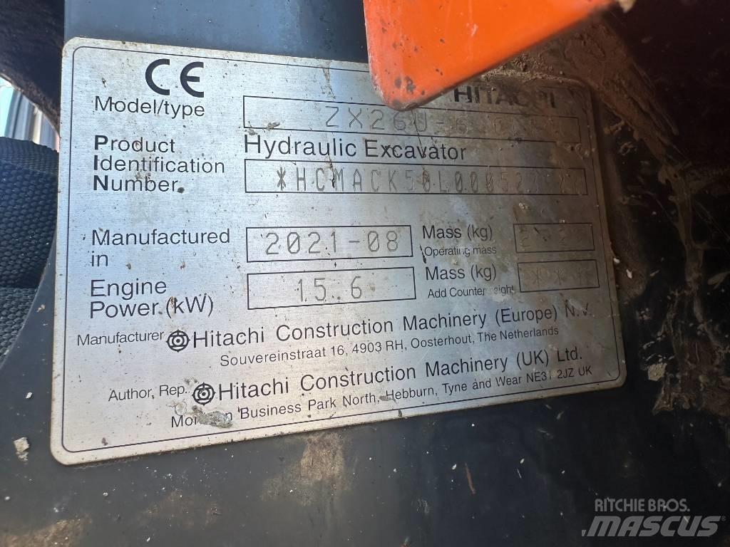 Hitachi ZX 26 U-6 Miniekskavaatorid < 7 t
