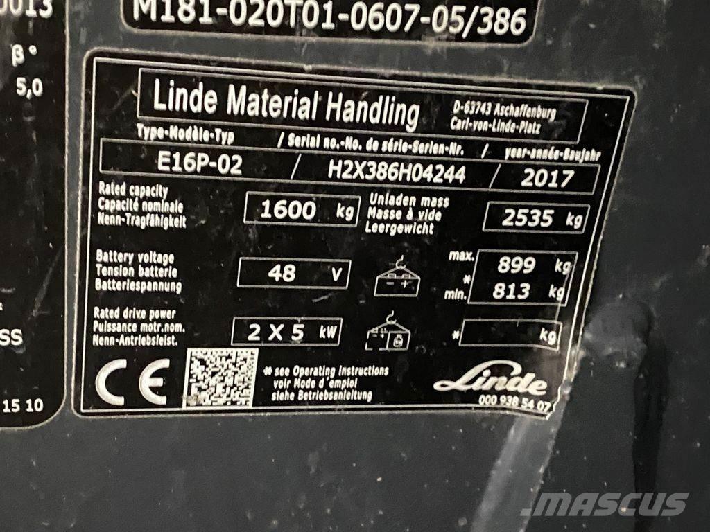 Linde E16P-02 Elektritõstukid