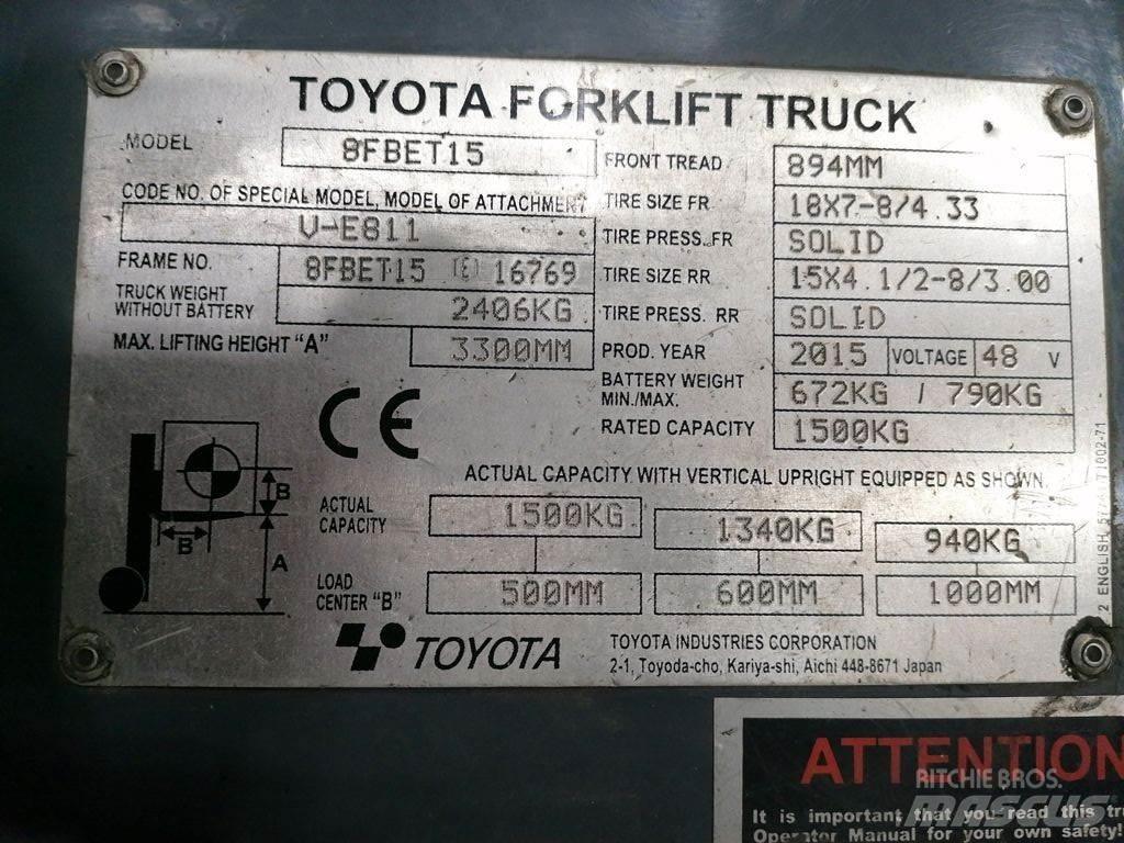 Toyota 8FBET15 Elektritõstukid