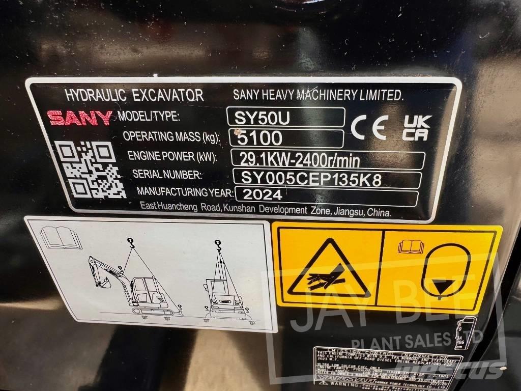 Sany SY 50 U Miniekskavaatorid < 7 t