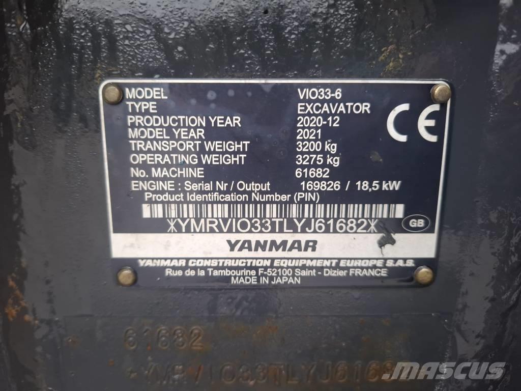 Yanmar Vio 33-6 Miniekskavaatorid < 7 t