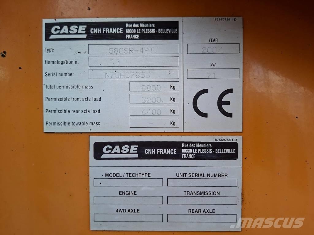 CASE 580 SR Ekskavaatorlaadurid